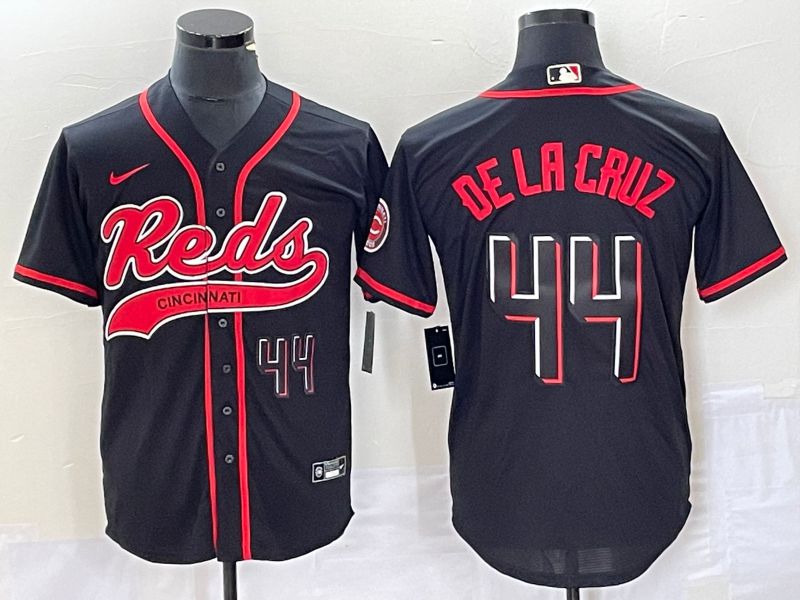 Men Cincinnati Reds #44 De La Cruz Black Nike 2023 Game MLB Jersey1->cincinnati reds->MLB Jersey